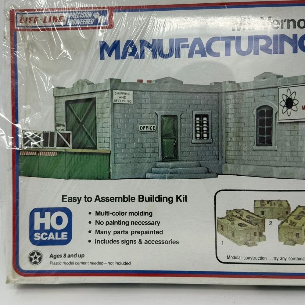 Life Like Mt. Vernon Manufacturing Company HO Scale Building Kit # 1337 Sealed